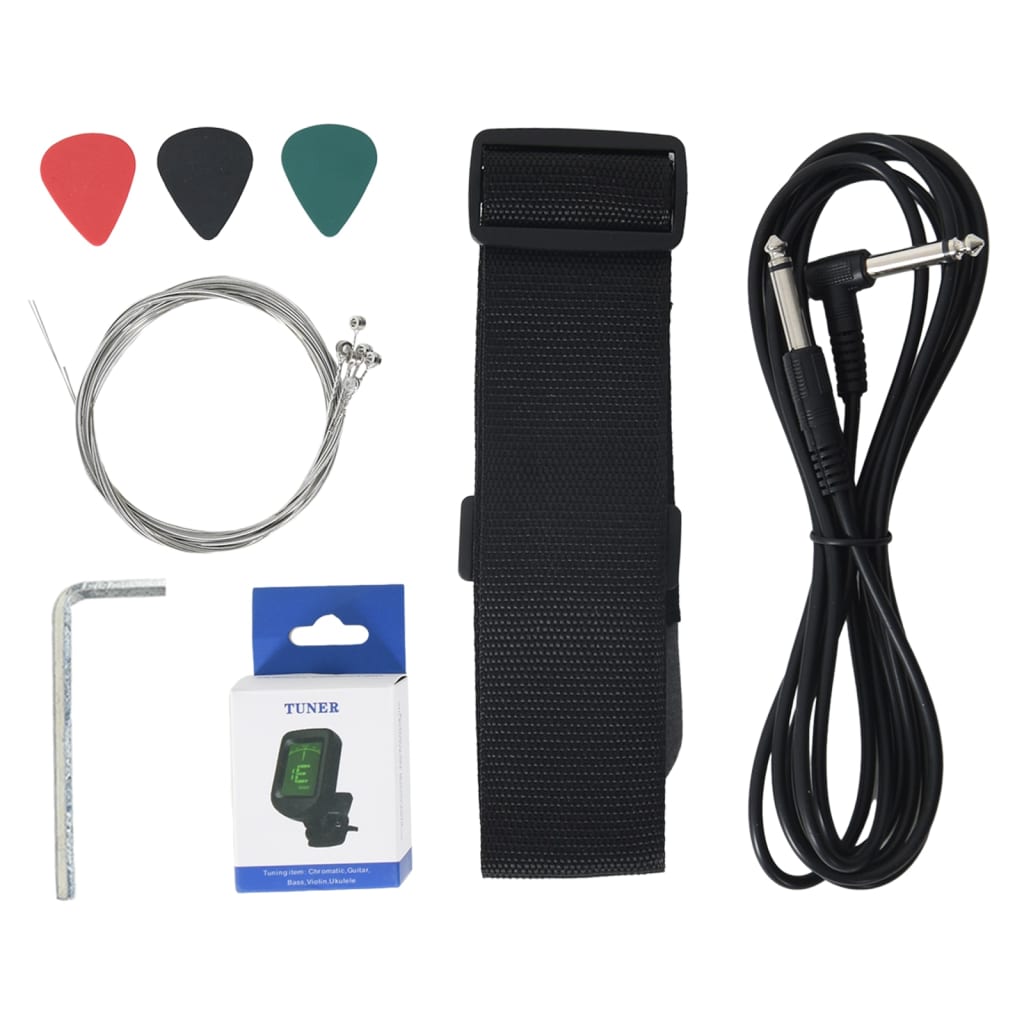 Elektrická Kytara Pro Začátečníky S Obalem Černá 4/4 39"