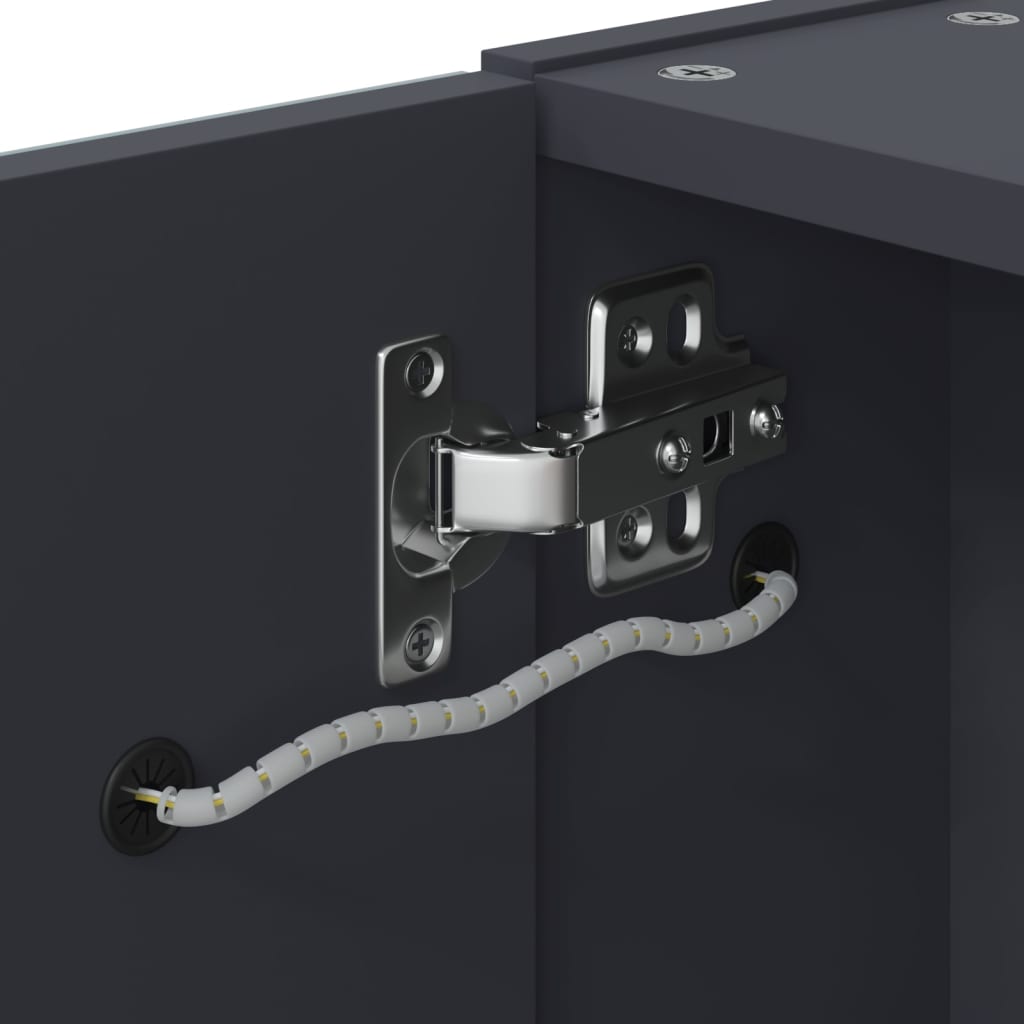 Koupelnová Zrcadlová Skříňka S Led Osvětlením Šedá