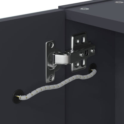 Koupelnová Zrcadlová Skříňka S Led Osvětlením Šedá