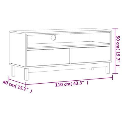 Tv Skříňka Flam 110 X 40 X 50 Cm Masivní Borové Dřevo
