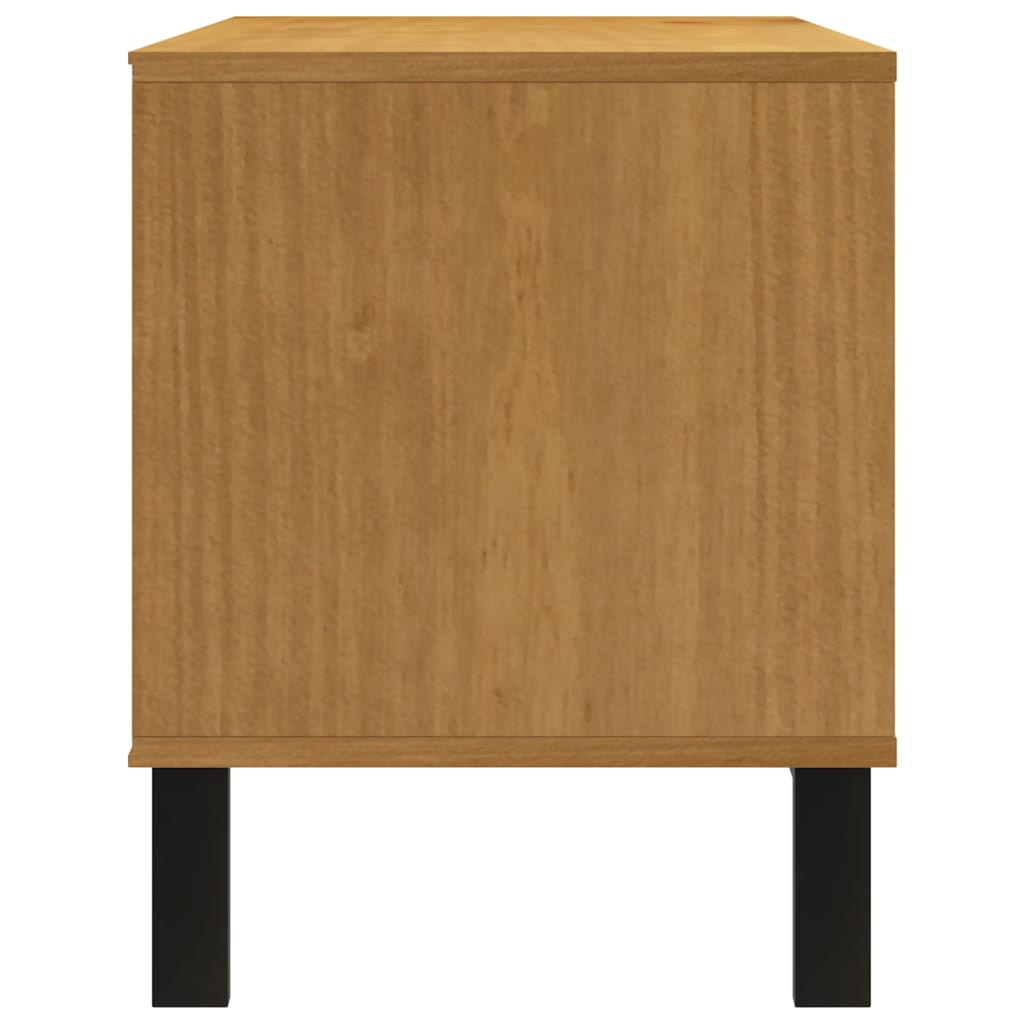 Tv Skříňka Flam 110 X 40 X 50 Cm Masivní Borové Dřevo Světle Hnědá