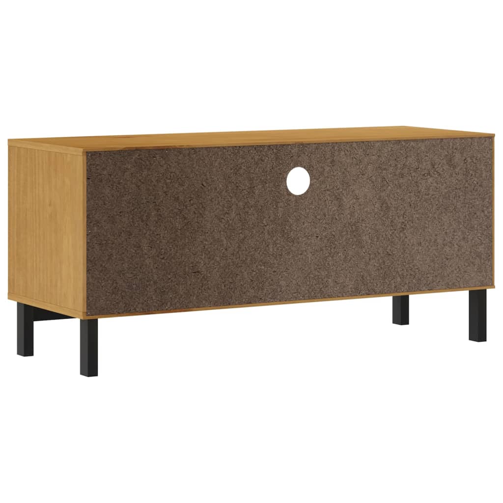 Tv Skříňka Flam 110 X 40 X 50 Cm Masivní Borové Dřevo Světle Hnědá