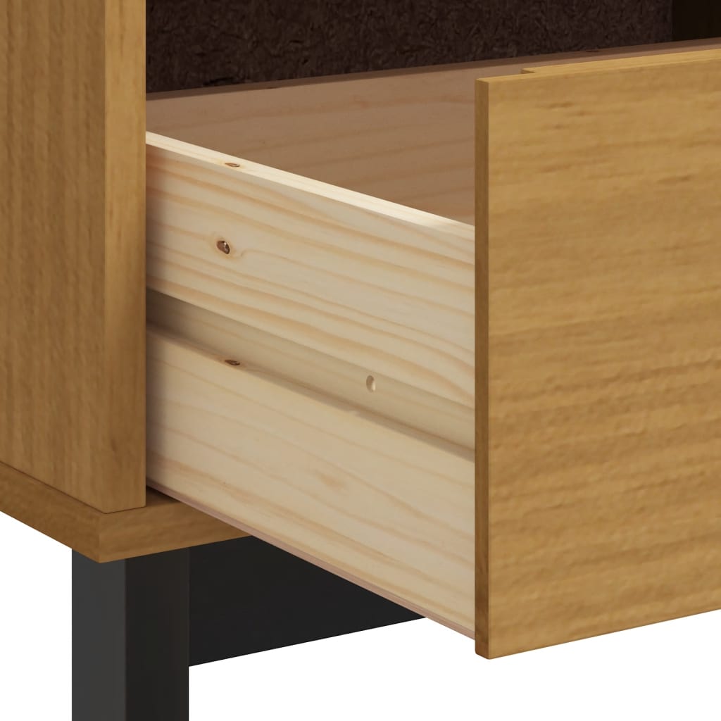 Tv Skříňka Flam 110 X 40 X 50 Cm Masivní Borové Dřevo Světle Hnědá