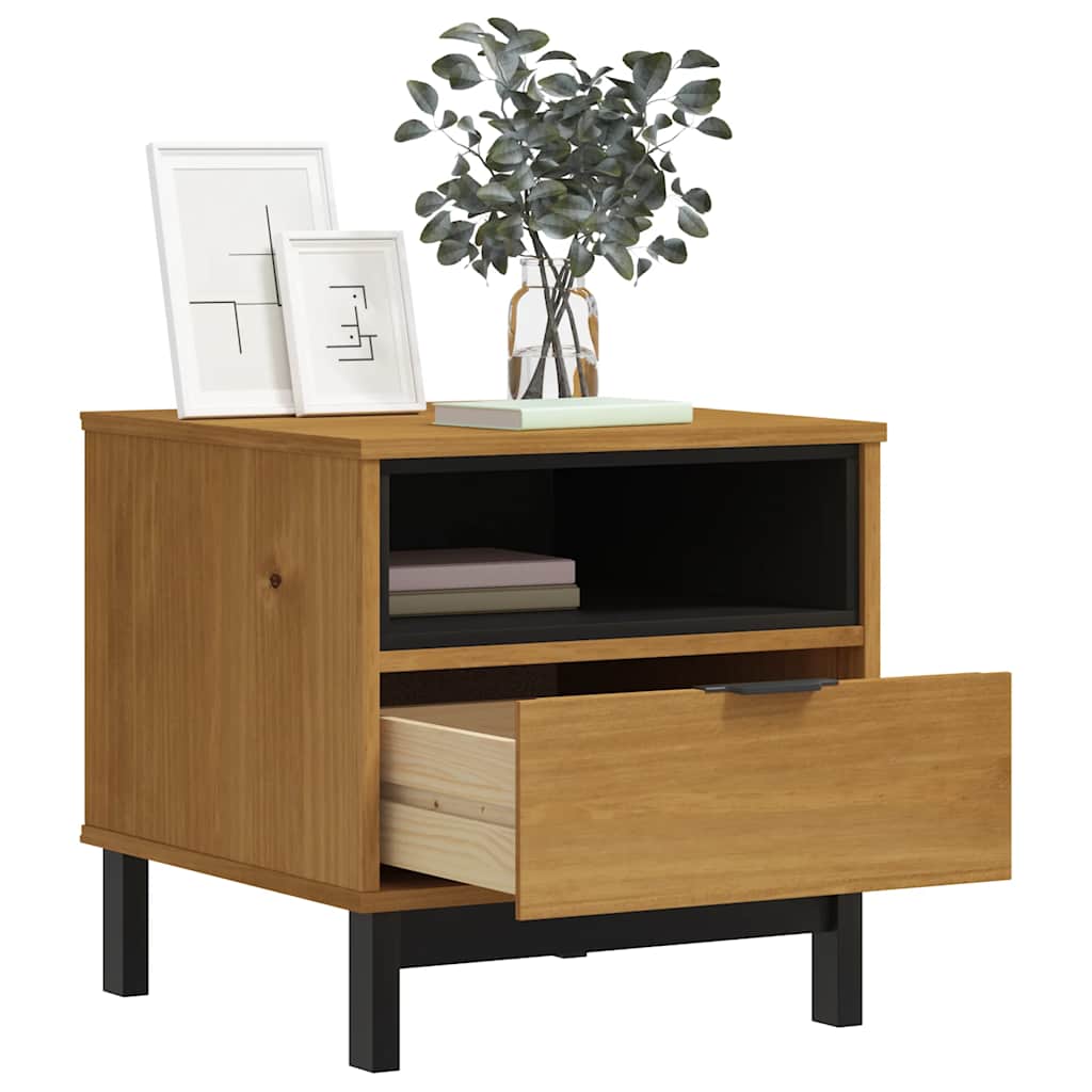 Odkládací Stolek Flam 50 X 50 X 50 Cm Masivní Borové Dřevo Přírodní