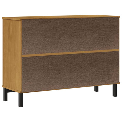 Příborník S Prosklenými Dvířky Flam 110X40X80 Cm Borové Dřevo Zelená A Bílá