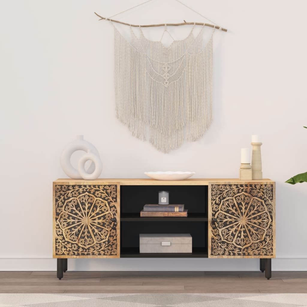 Tv Skříňka 105X33X46 Cm Masivní Mangovníkové Dřevo