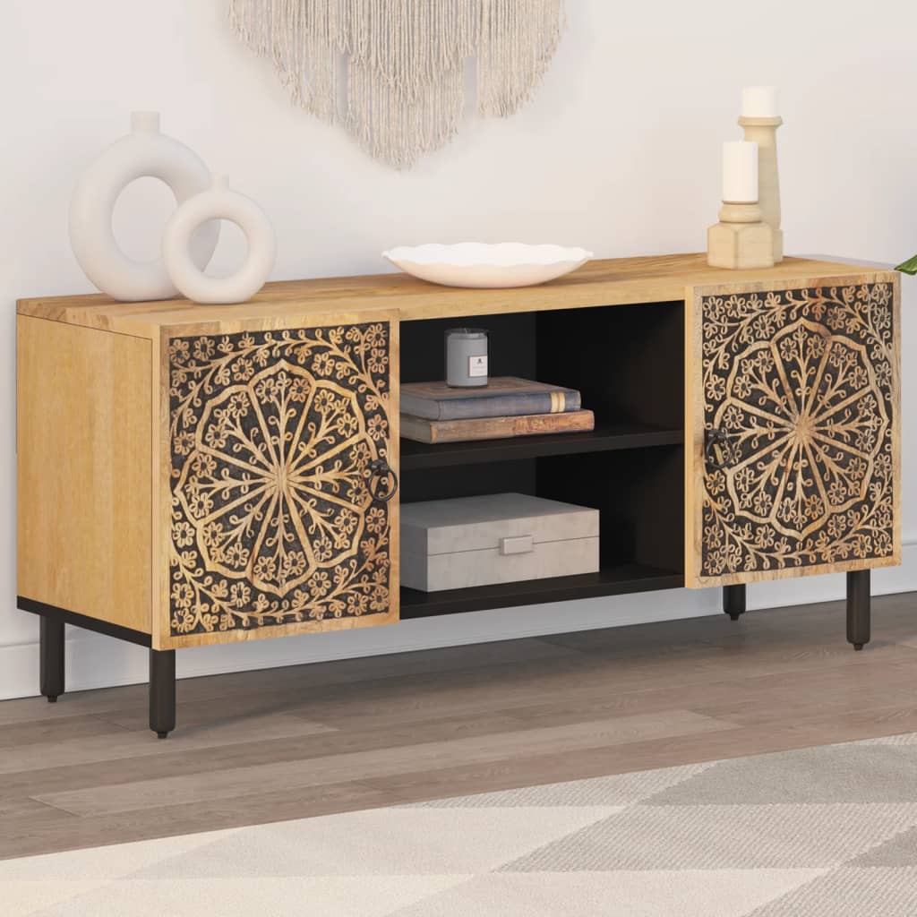 Tv Skříňka 105X33X46 Cm Masivní Mangovníkové Dřevo