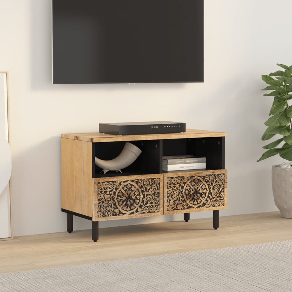 Tv Skříňka 70 X 33 X 46 Cm Masivní Mangovníkové Dřevo