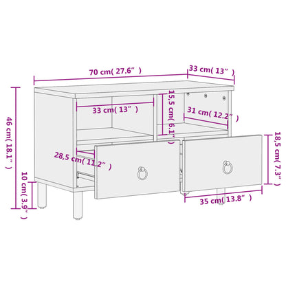 Tv Skříňka 70 X 33 X 46 Cm Masivní Mangovníkové Dřevo