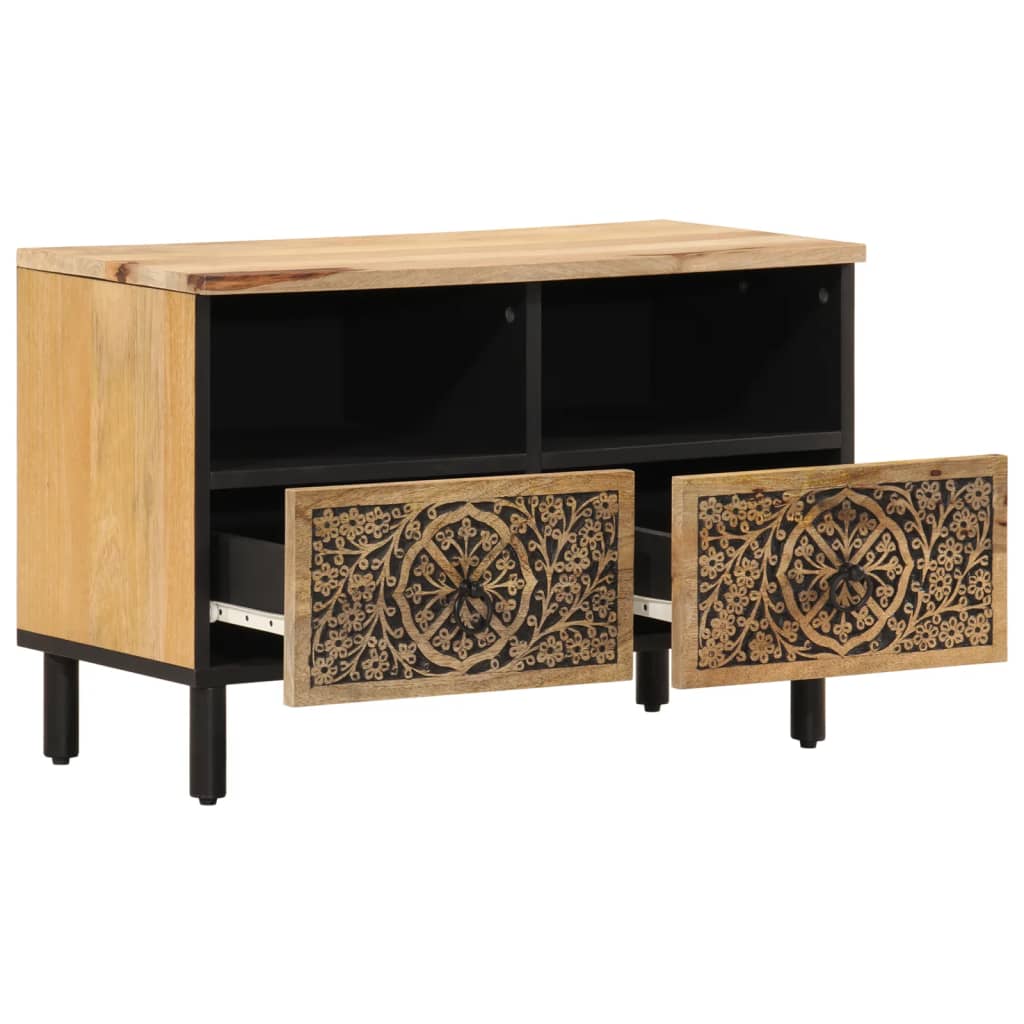 Tv Skříňka 70 X 33 X 46 Cm Masivní Mangovníkové Dřevo