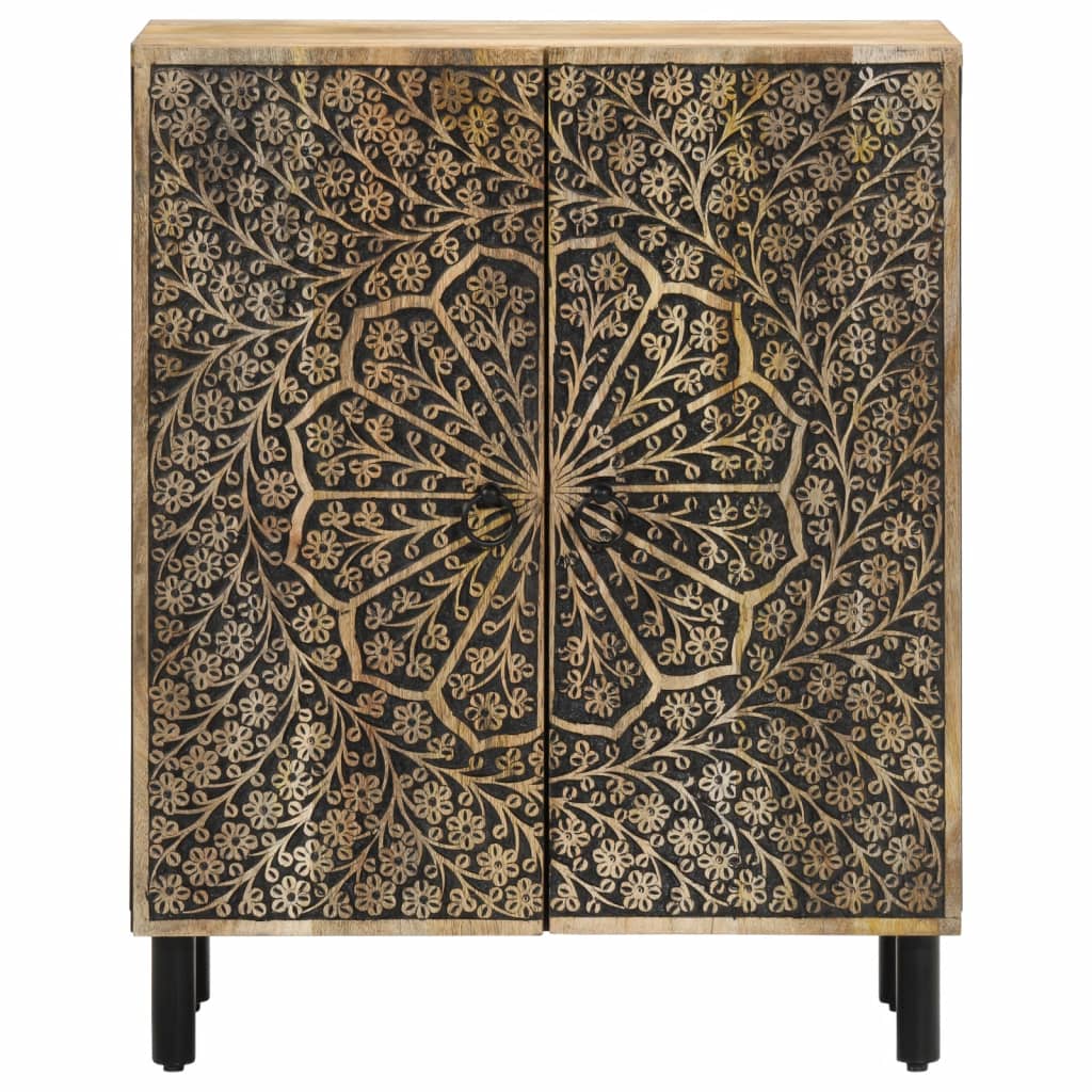 Odkládací Skříňka 60 X 33 X 75 Cm Masivní Mangovníkové Dřevo