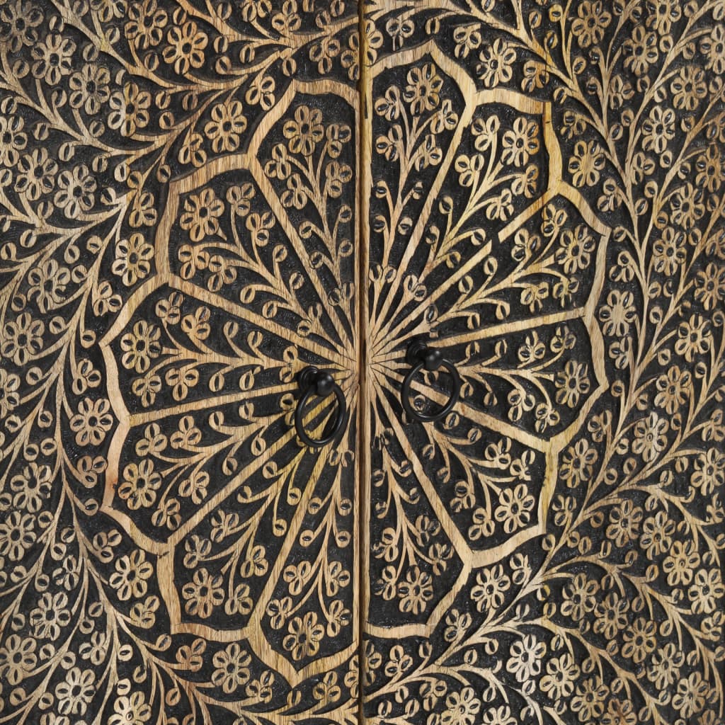 Odkládací Skříňka 60 X 33 X 75 Cm Masivní Mangovníkové Dřevo