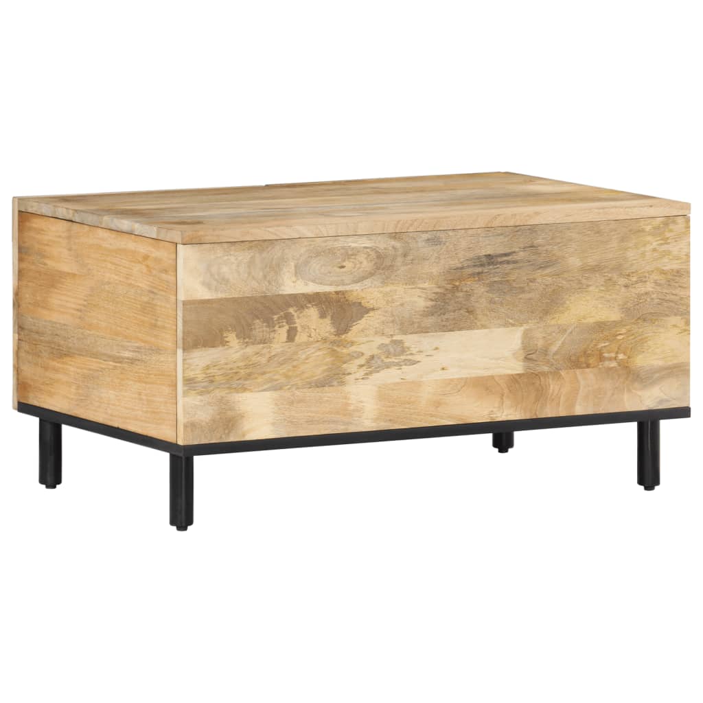 Konferenční Stolek 80 X 50 X 40 Cm Masivní Mangovníkové Dřevo Šedá