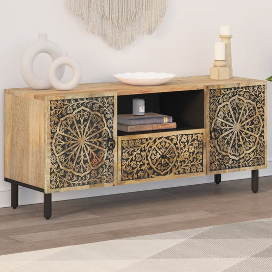 Tv Skříňka 105X33X46 Cm Masivní Mangovníkové Dřevo