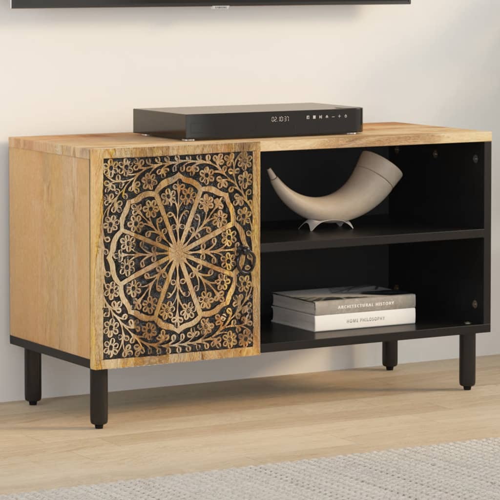 Tv Skříňka 80 X 31 X 46 Cm Masivní Mangovníkové Dřevo