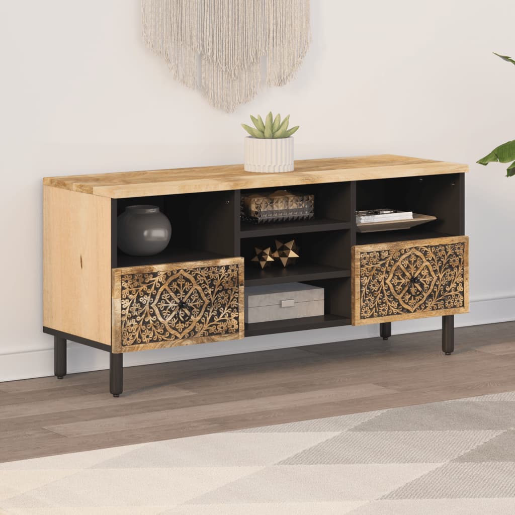 Tv Skříňka 100 X 33 X 46 Cm Masivní Mangovníkové Dřevo