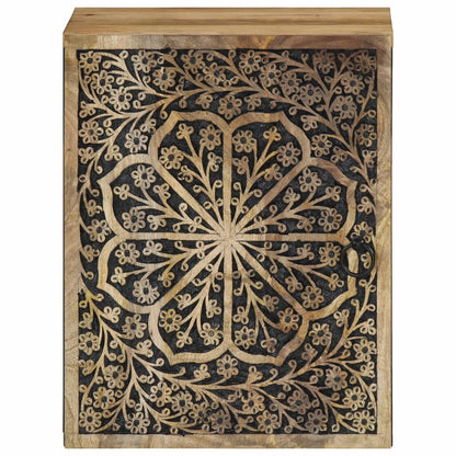 Koupelnová Nástěnná Skříňka 38 X 33 X 48 Cm Masivní Mangovník