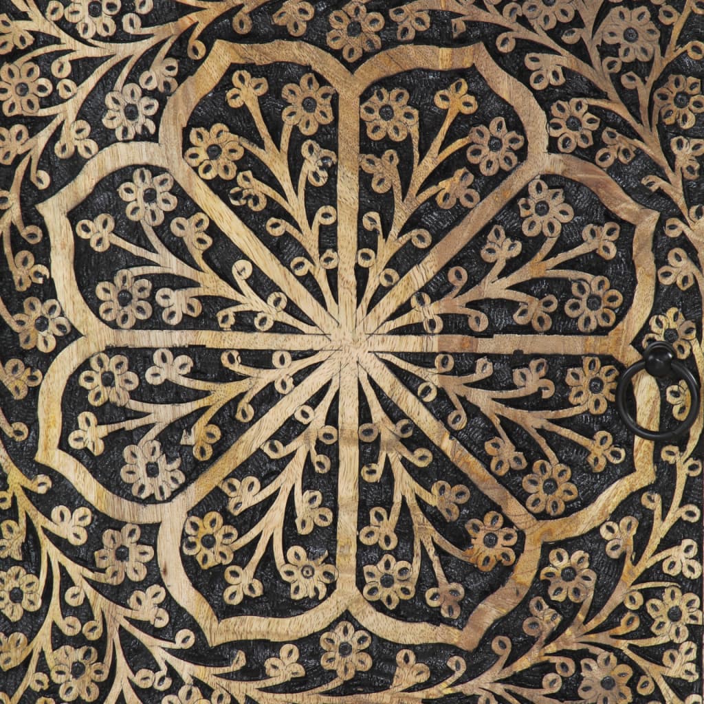 Koupelnová Nástěnná Skříňka 38 X 33 X 48 Cm Masivní Mangovník