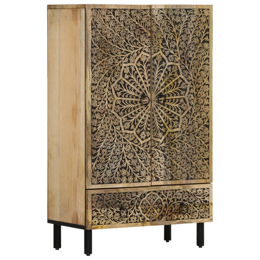 Skříň Highboard 60 X 33 X 100 Cm Masivní Mangovníkové Dřevo