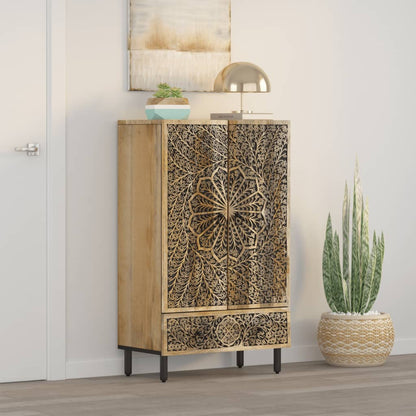 Skříň Highboard 60 X 33 X 100 Cm Masivní Mangovníkové Dřevo