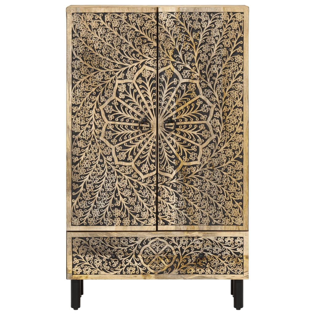Skříň Highboard 60 X 33 X 100 Cm Masivní Mangovníkové Dřevo