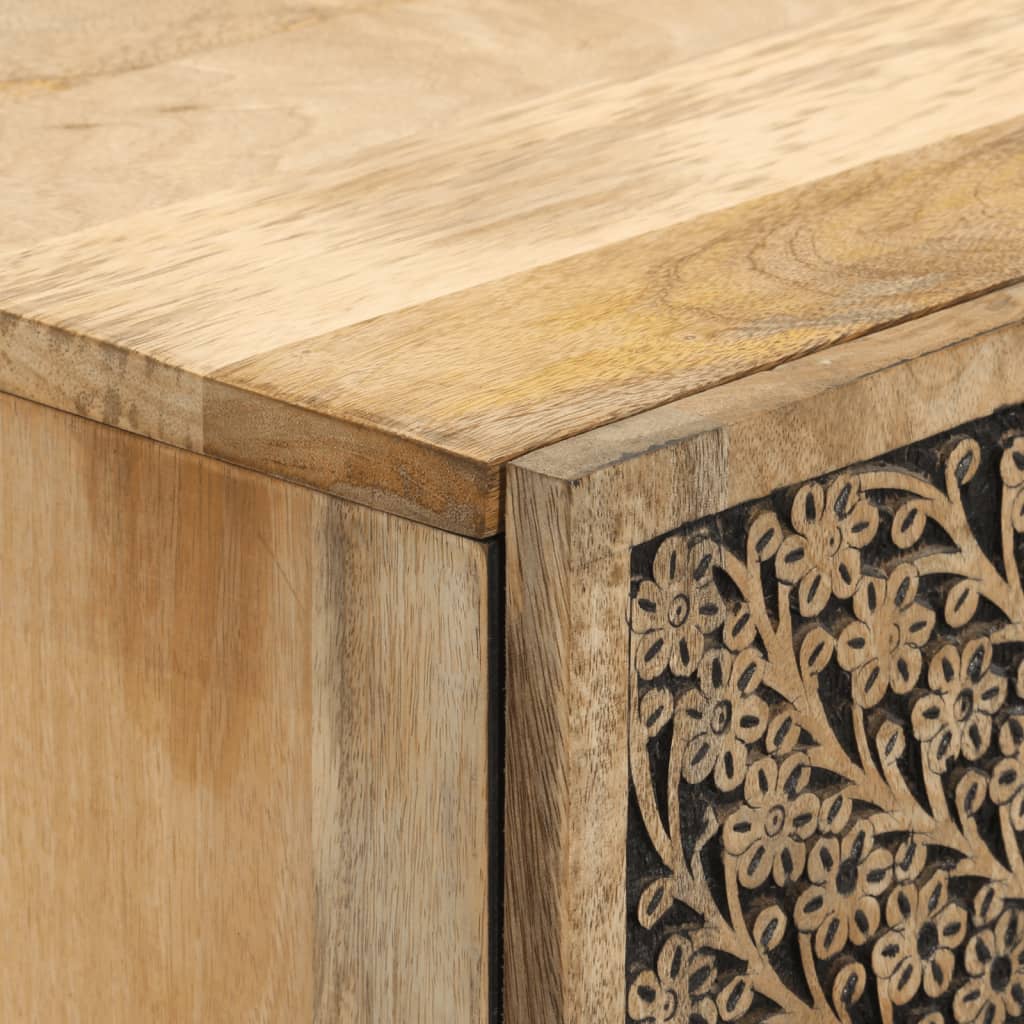 Skříň Highboard 60 X 33 X 100 Cm Masivní Mangovníkové Dřevo