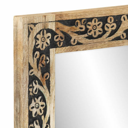 Koupelnové Zrcadlo 50 X 70 X 2,5 Cm Masivní Mangovník A Sklo