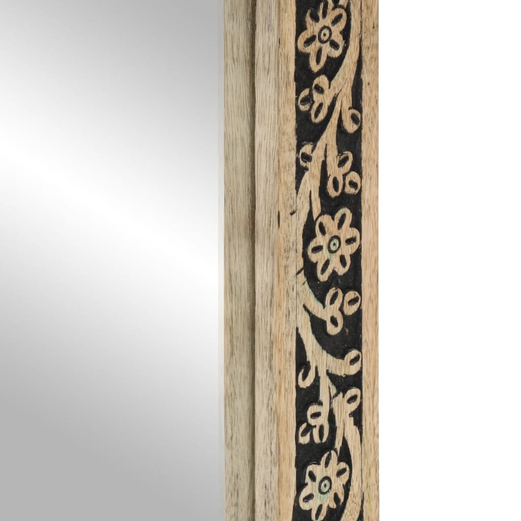 Koupelnové Zrcadlo 50 X 70 X 2,5 Cm Masivní Mangovník A Sklo