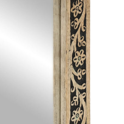 Koupelnové Zrcadlo 50 X 70 X 2,5 Cm Masivní Mangovník A Sklo