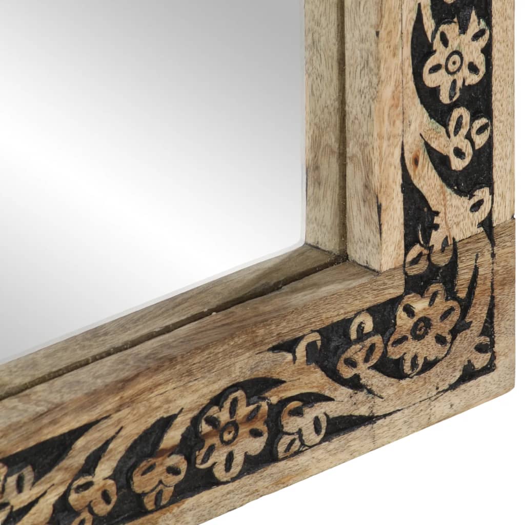 Koupelnové Zrcadlo 50 X 70 X 2,5 Cm Masivní Mangovník A Sklo