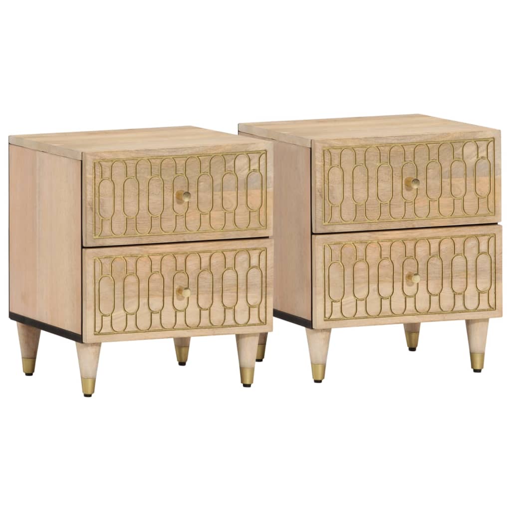 Noční Stolky 2 Ks 40 X 33 X 46 Cm Masivní Mangovníkové Dřevo