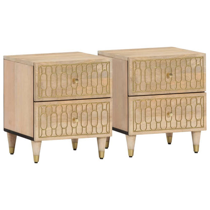 Noční Stolky 2 Ks 40 X 33 X 46 Cm Masivní Mangovníkové Dřevo