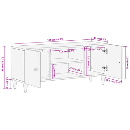 Tv Skříňka 105X33X46 Cm Masivní Mangovníkové Dřevo