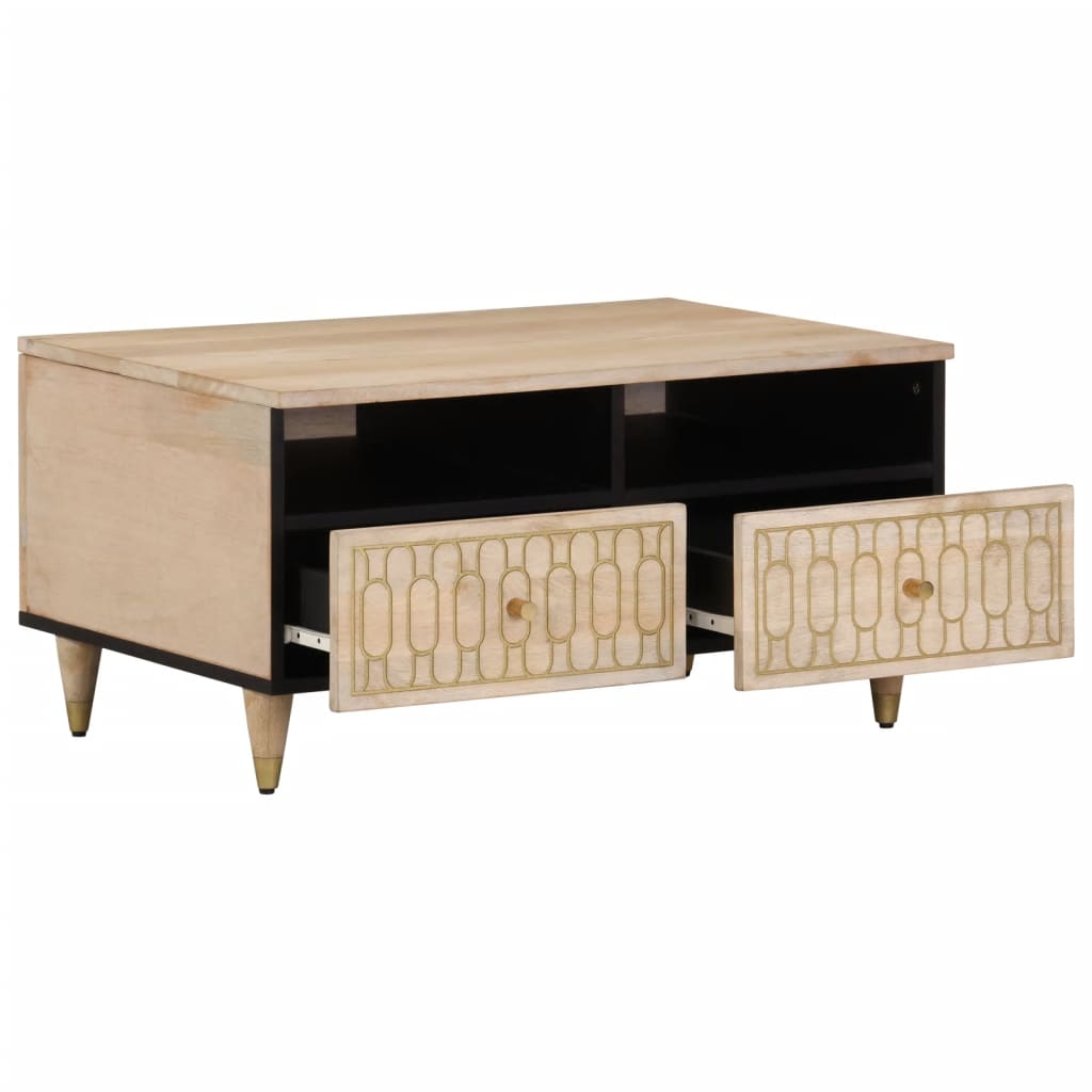 Konferenční Stolek 80 X 54 X 40 Cm Masivní Mangovníkové Dřevo