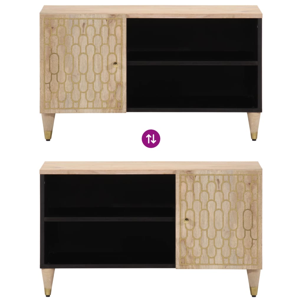 Tv Skříňka 80 X 31 X 46 Cm Masivní Mangovníkové Dřevo