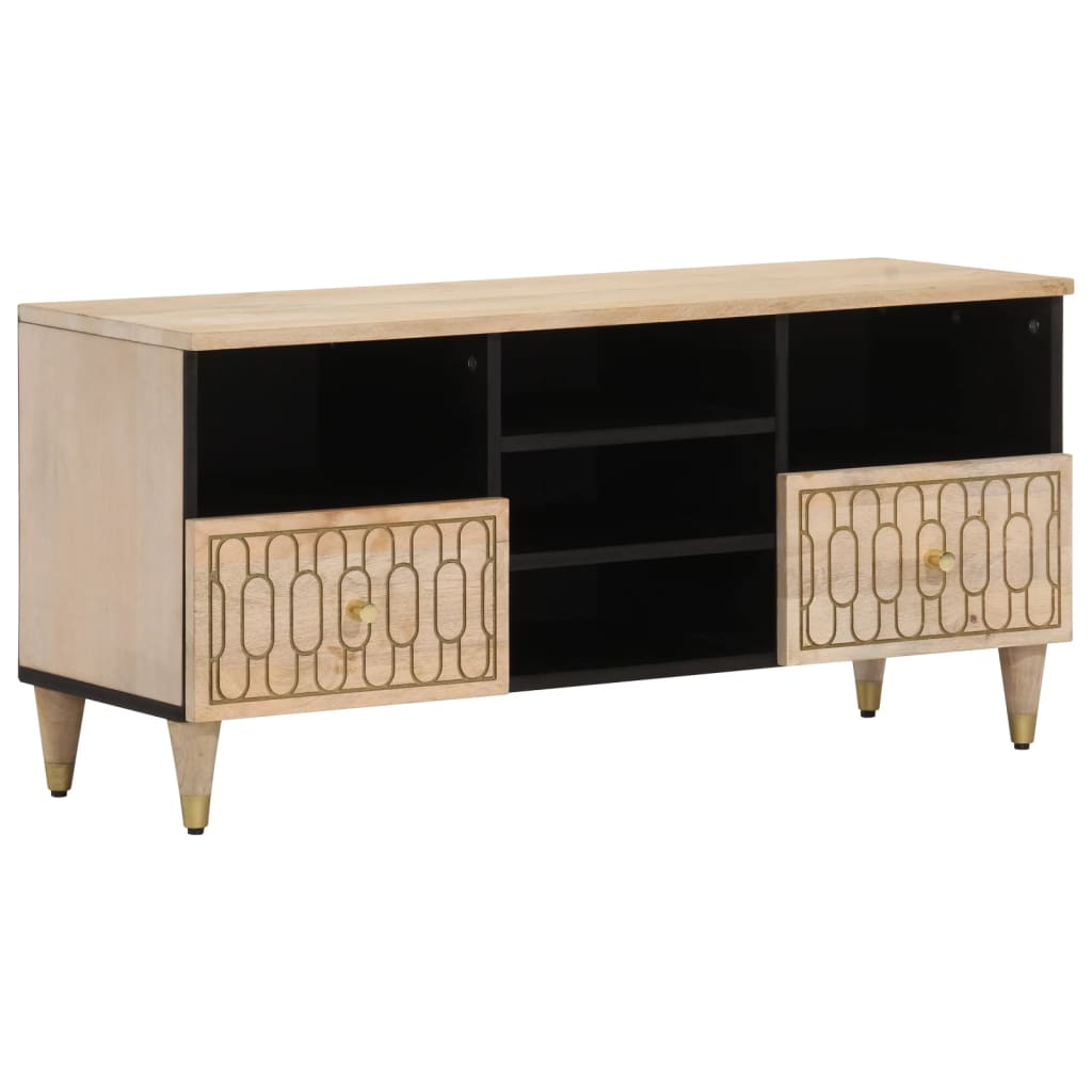 Tv Skříňka 100 X 33 X 46 Cm Masivní Mangovníkové Dřevo
