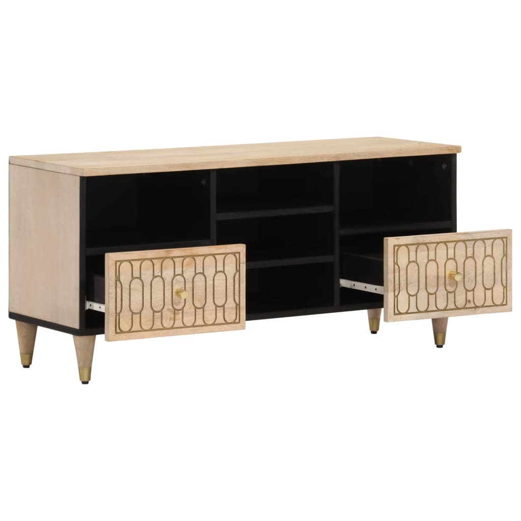 Tv Skříňka 100 X 33 X 46 Cm Masivní Mangovníkové Dřevo