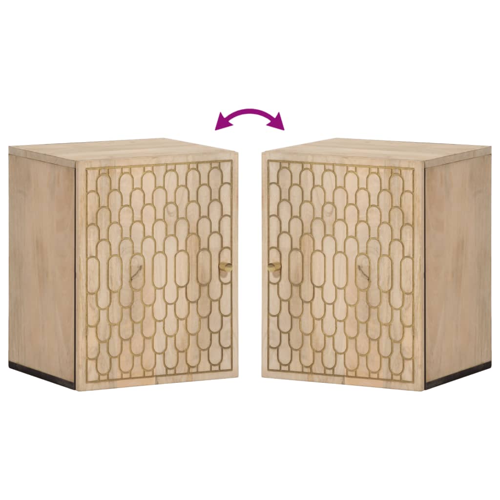 Koupelnová Nástěnná Skříňka 38 X 33 X 48 Cm Masivní Mangovník