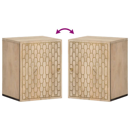 Koupelnová Nástěnná Skříňka 38 X 33 X 48 Cm Masivní Mangovník