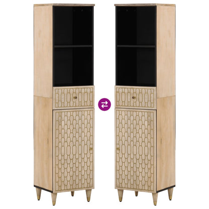 Koupelnová Skříňka 38 X 33 X 160 Cm Masivní Mangovníkové Dřevo