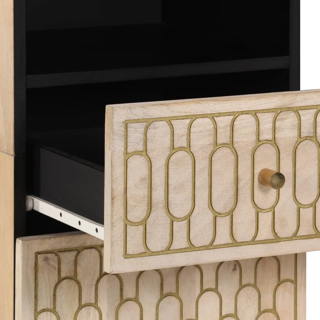 Koupelnová Skříňka 38 X 33 X 160 Cm Masivní Mangovníkové Dřevo