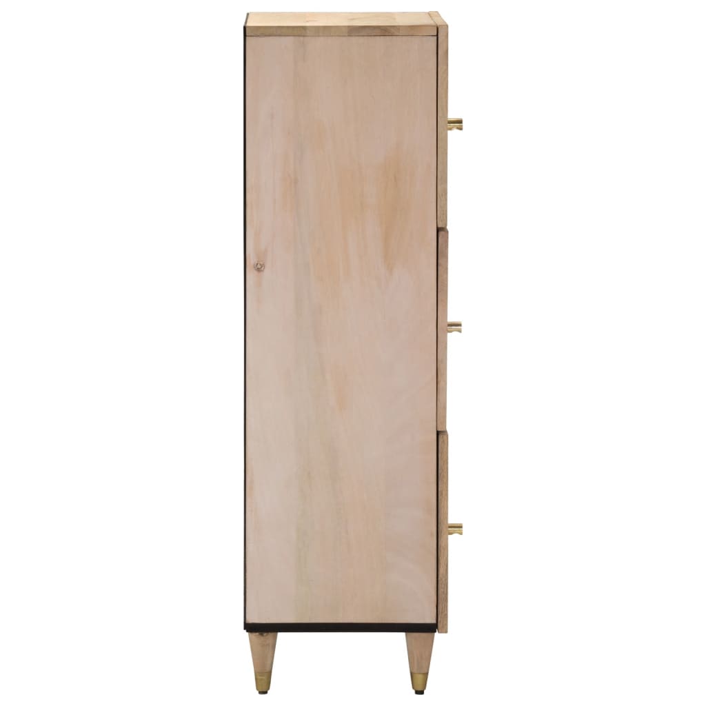 Skříň Highboard 40 X 33 X 110 Cm Masivní Mangovníkové Dřevo