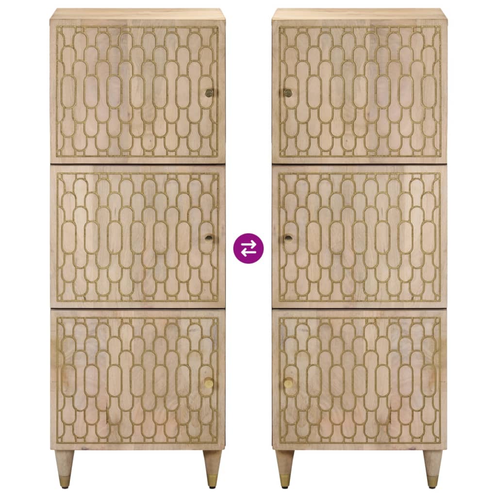 Skříň Highboard 40 X 33 X 110 Cm Masivní Mangovníkové Dřevo