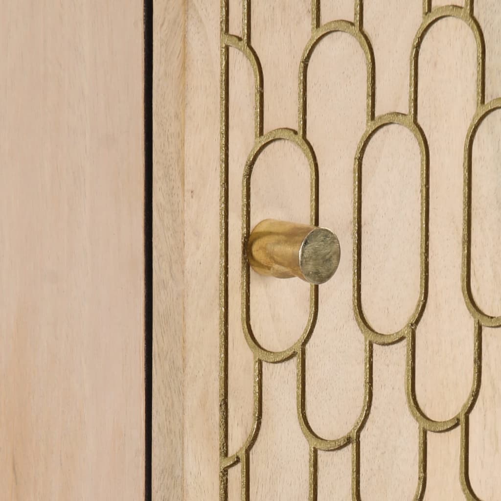 Skříň Highboard 40 X 33 X 110 Cm Masivní Mangovníkové Dřevo
