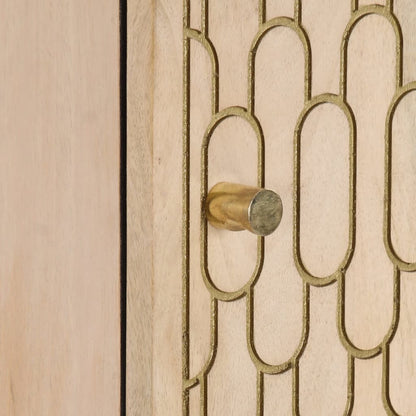 Skříň Highboard 40 X 33 X 110 Cm Masivní Mangovníkové Dřevo