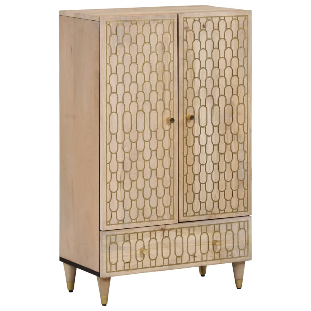 Skříň Highboard 60 X 33 X 100 Cm Masivní Mangovníkové Dřevo