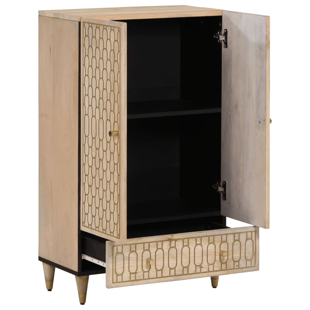 Skříň Highboard 60 X 33 X 100 Cm Masivní Mangovníkové Dřevo
