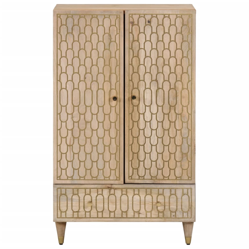 Skříň Highboard 60 X 33 X 100 Cm Masivní Mangovníkové Dřevo