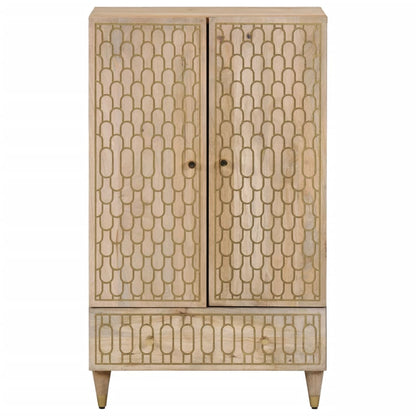 Skříň Highboard 60 X 33 X 100 Cm Masivní Mangovníkové Dřevo