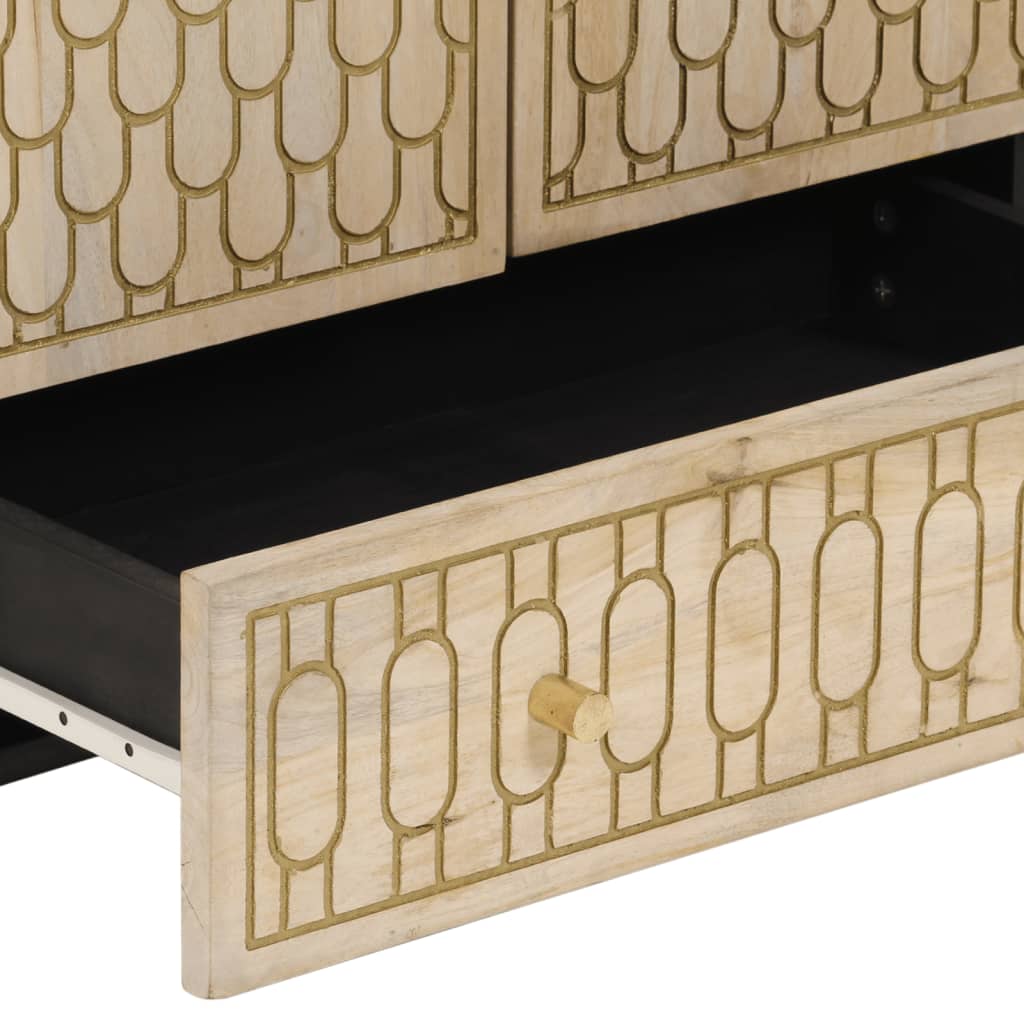 Skříň Highboard 60 X 33 X 100 Cm Masivní Mangovníkové Dřevo